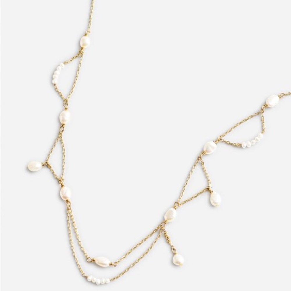 Brand new Madewell Elegant Gold and Pearl Necklace